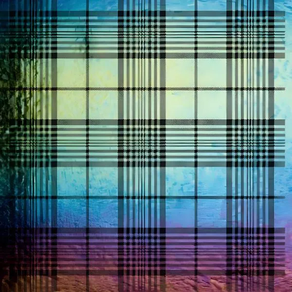 Etched Iridescent Plaid Pattern COE90