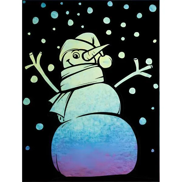 Etched Iridescent Snowman Ornament Pattern COE90