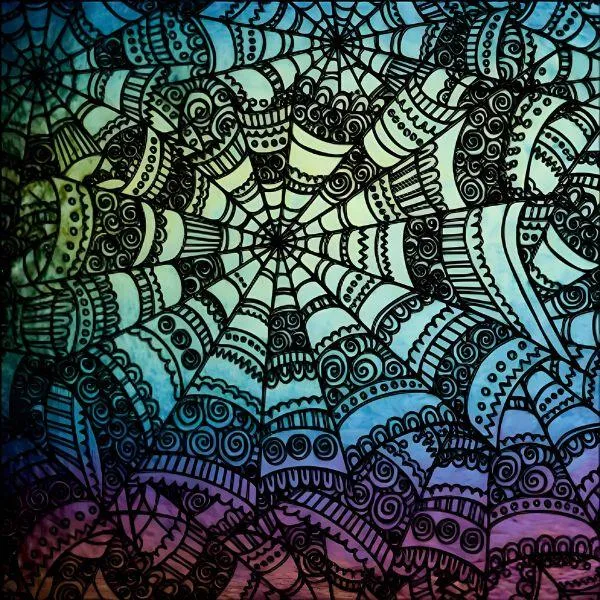 Etched Iridescent Spider Web Pattern COE90