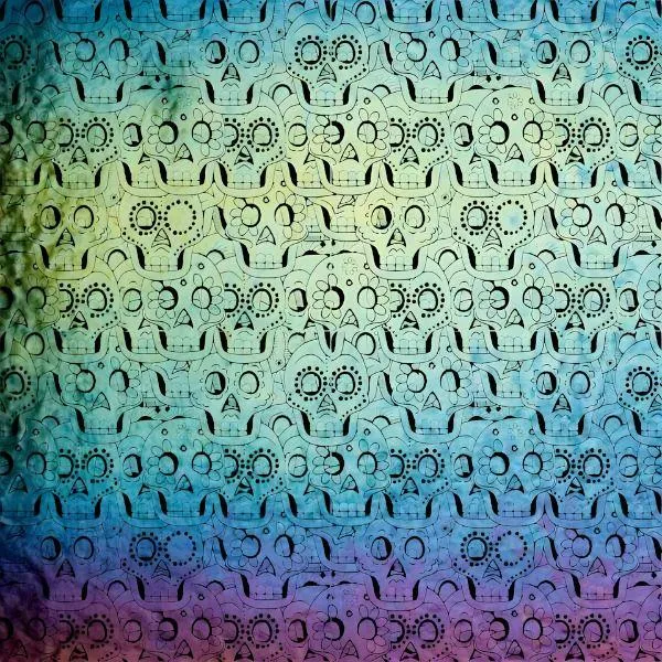 Etched Iridescent Sugar Skull Pattern COE90