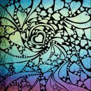 Etched Iridescent Swirl Hearts Pattern COE90