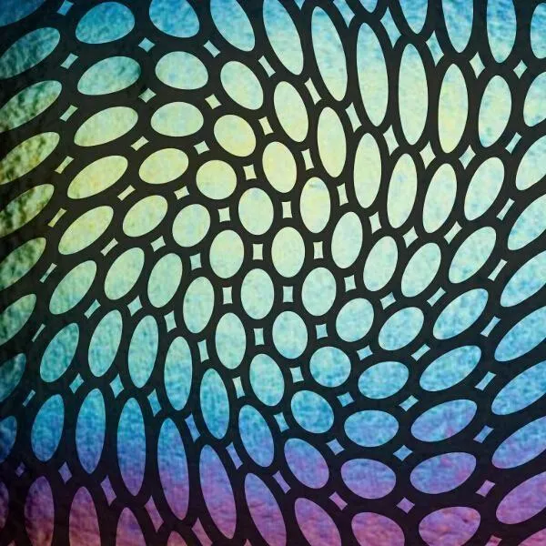 Etched Iridescent Swirling Circles Pattern COE90