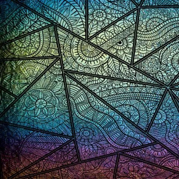 Etched Iridescent Triangles Pattern COE90