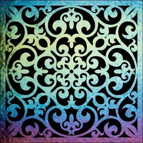 Etched Iridescent Wrought Iron Pattern COE90