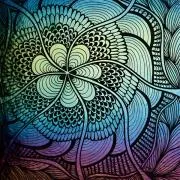 Etched Iridescent Zany Zinnia Pattern COE90