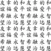 Etched Chinese Characters Pattern