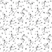 Etched Dancing Skeletons Pattern
