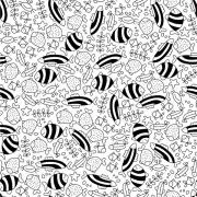 Etched Doodle Fish Pattern