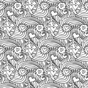 Etched Hearts and Rainbows Pattern