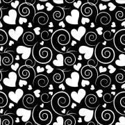 Etched Hearts And Swirls Pattern