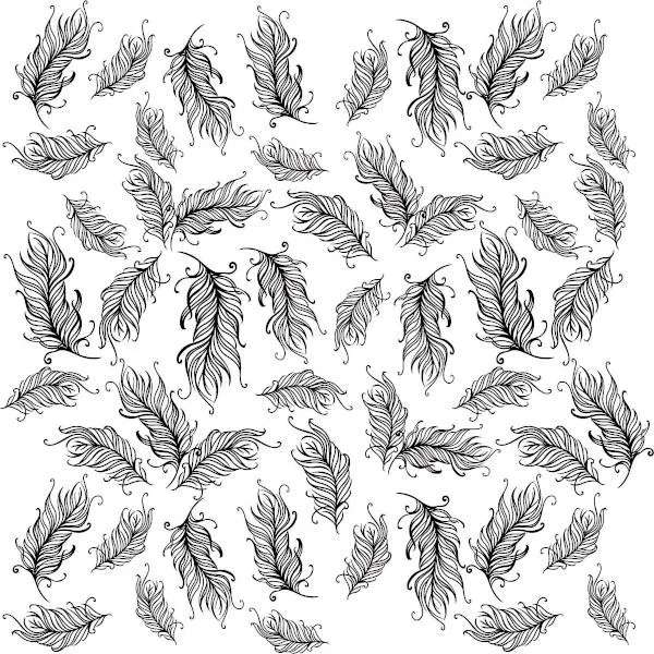 Etched Small Feathers Pattern