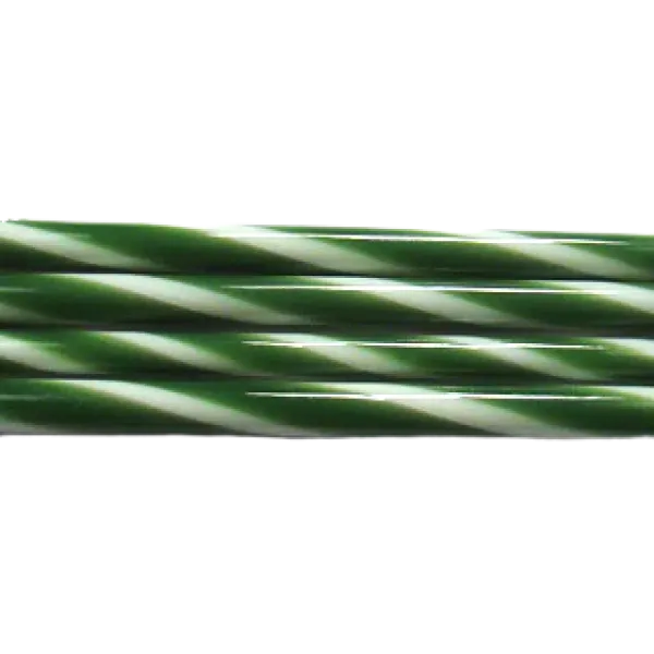Forest Green and French Vanilla Striped Glass Cane COE90