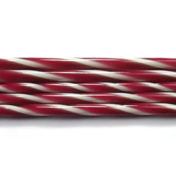 Fuchsia and French Vanilla Striped Glass Cane COE90