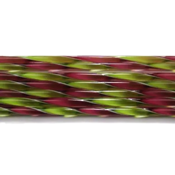 Fuchsia and Spring Green Ribbon Glass Cane COE90
