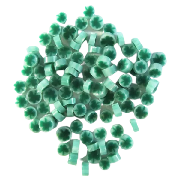 Green with White Clover Leaf Murrini/ Millefiore COE90