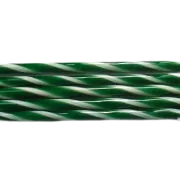 Kelly Green and French Vanilla Striped Glass Cane COE90