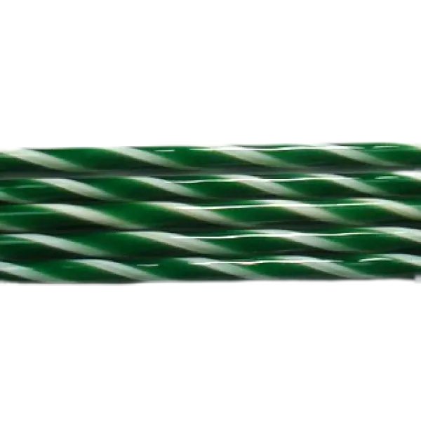 Kelly Green and French Vanilla Striped Glass Cane COE90