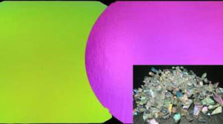 CBS Green/ Magenta Dichroic Frit 1oz On Black Glass COE96