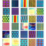 1 x 1 CBS Dichroic Patterned Squares on 2mm Thin Glass. Mixed Lot of 20 Squares Per Pack. COE90