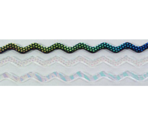 Wavy Dichroic Firesticks, Assorted Patterns on Clear Glass, 6mm width - Pack of 2 - COE90