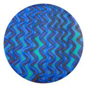 CBS Dichroic Coating Aqua Twizzle Pattern on Thin Black  Glass COE96