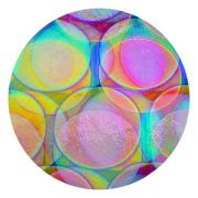 CBS Dichroic Balloons 3 Pattern on Thin Black Glass COE96