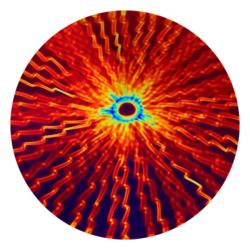 CBS Dichroic Coating Black Cherry Voltage Pattern on Thin Black Glass COE90