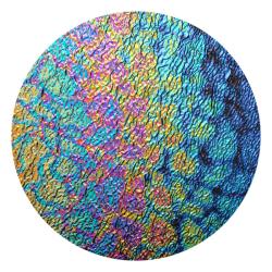 CBS Dichroic Coating Cool Lava Pattern on Black Ripple Glass COE90