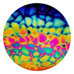 CBS Dichroic Coating Cool Lava Pattern on Thin Clear Glass COE90