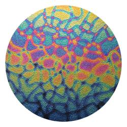 CBS Dichroic Coating Cool Lava Pattern on Wissmach Thin Black Moss Textured Glass COE90