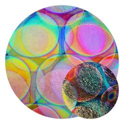 CBS Dichroic Coating Crinklized Balloons 3 Pattern on Thin Black Glass COE90
