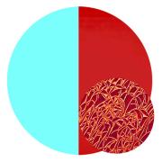 CBS Dichroic Coating Crinklized Cyan/ Dark Red on Thin Black Glass COE96