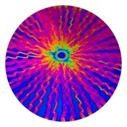 CBS Dichroic Coating Green/ Magenta Blue Voltage Pattern on Thin Black Glass COE90