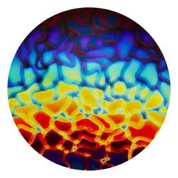 CBS Dichroic Coating Hot Lava Pattern on Thin Black Glass COE90