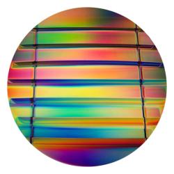 CBS Dichroic Coating Mixture 2 Stripes Pattern on Thin Black Glass COE90