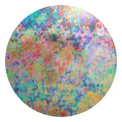 CBS Dichroic Coating Mixture Corkscrews Pattern on Thin Black Glass COE90