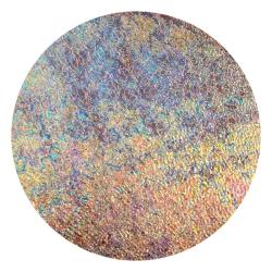 CBS Dichroic Coating Mixture Corkscrews Pattern on Clear Ripple Glass COE90