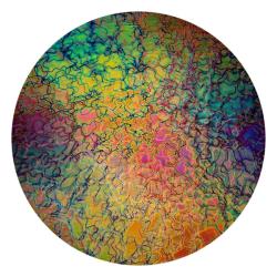 CBS Dichroic Coating Mixture Fusion Pattern on Thin Black Glass COE90