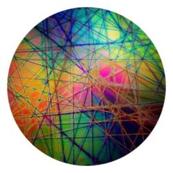CBS Dichroic Coating Mixture Pixie Stix Pattern on Thin Black Glass COE90