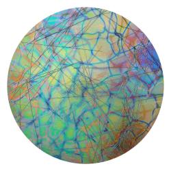 CBS Dichroic Coating Mixture Reptilian Pattern on Clear Glass With Black Chopstix COE90