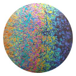 CBS Dichroic Coating Rainbow 2 Fusion Pattern on Black Bits Glass COE96