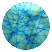 CBS Dichroic Coating Red/ Silver Blue Pixie Stix Pattern on Thin Black  Glass COE96