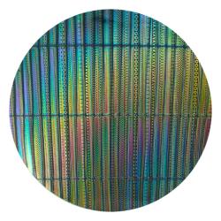 CBS Dichroic Coating Mixture 3/4'' Tropical Rays with Stell Strips Pattern Glass COE90