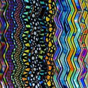 CBS Dichroic Coated Wavy Firestrips, Patterns Galore on Black Glass, 3mm width COE90