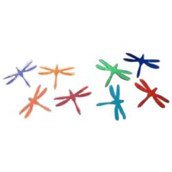 Dichroic Dragonfly, Large, Assorted Colors, Pack of 2 - COE90