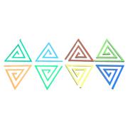 Dichroic Spiral Triangle, Assorted Colors, Pack of 4 - COE90