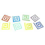 Dichroic Square Funky Spiral, Assorted Colors, Pack of 4 COE90