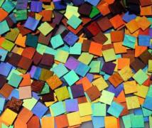 1 x 1 CBS Dichroic Solid Color Squares on 2mm Thin Glass. Mixed Lot of 20 Squares Per Pack COE90