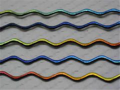 Wavy Dichroic Firesticks, Clear, Rainbow, 6mm width - Pack of 5 - COE90