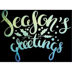 Etched Iridescent Seasons Greetings Pattern COE90